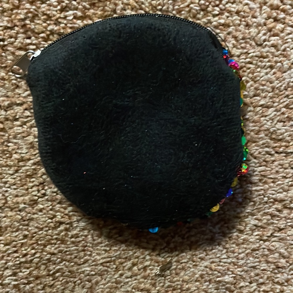 Rainbow sequined zip coin purse - Picture 2 of 3